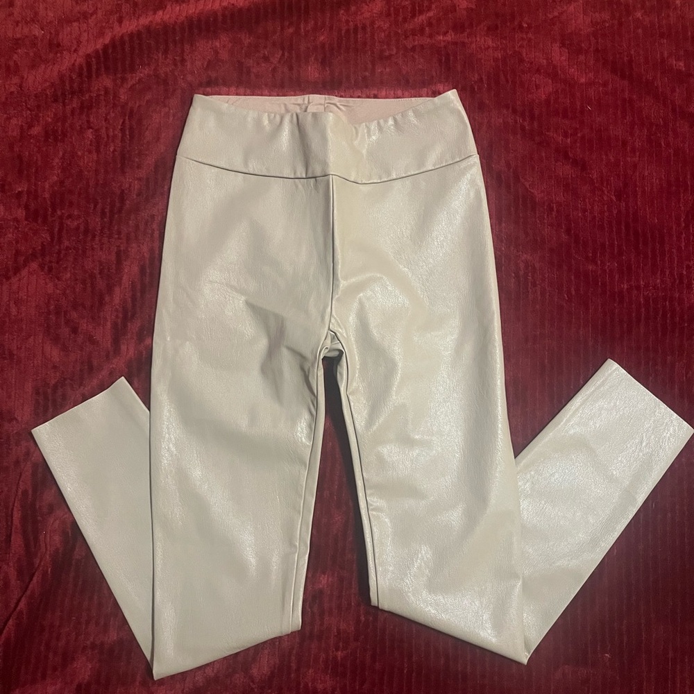 Splendid Shiny Cream Leggings